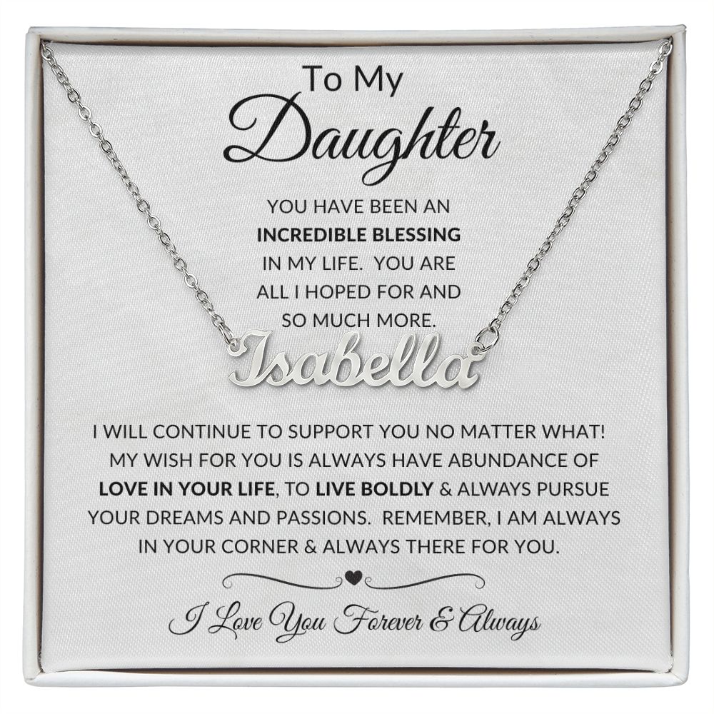 To My Daughter | Custom Name Necklace | Love In Your Life