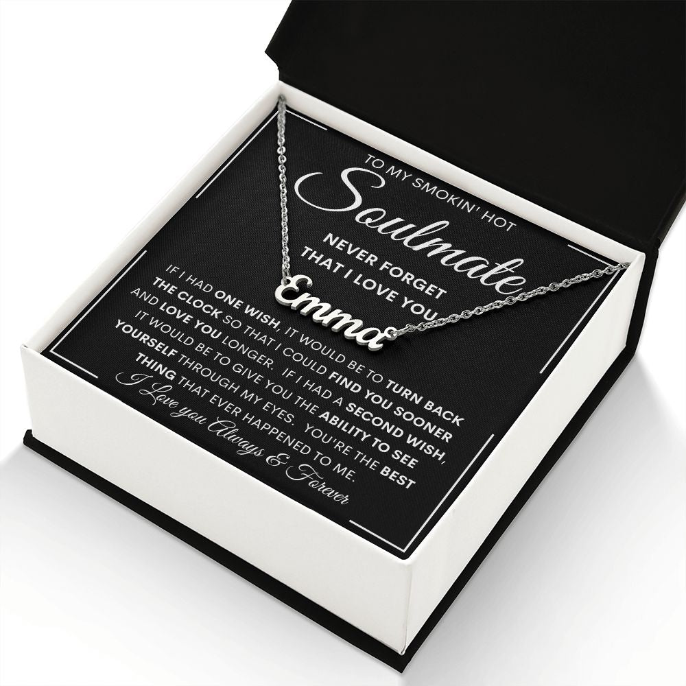 To My Hot Smokin' Soulmate Personalized Name Necklace | Anniversary gift, Gift from husband, Wife birthday gift, Wife anniversary, Gift for wife