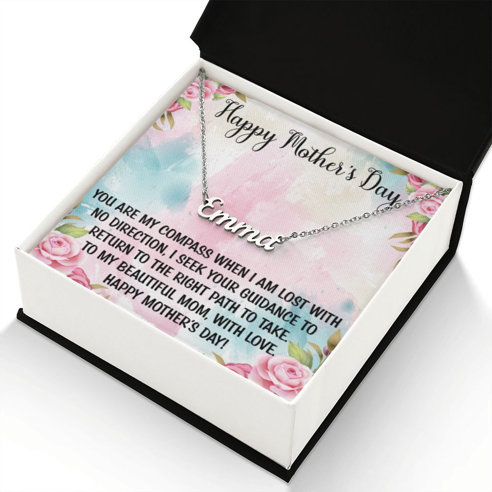 Happy Mother's Day | Personalized Name Necklace | Mothers Day Gifts, Gift From Daughter, Necklace For Mom, Gift from Son