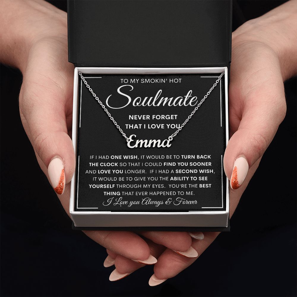 To My Hot Smokin' Soulmate Personalized Name Necklace | Anniversary gift, Gift from husband, Wife birthday gift, Wife anniversary, Gift for wife