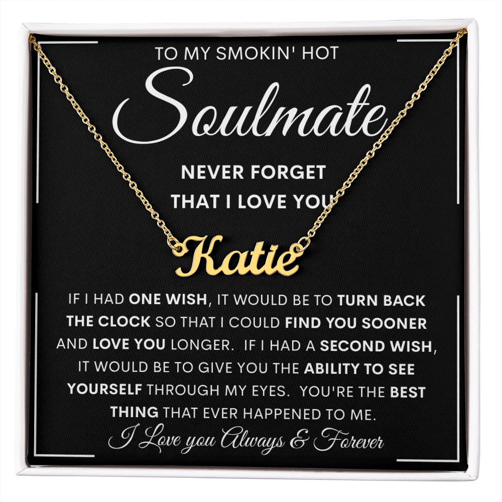 To My Hot Smokin' Soulmate Personalized Name Necklace | Anniversary gift, Gift from husband, Wife birthday gift, Wife anniversary, Gift for wife
