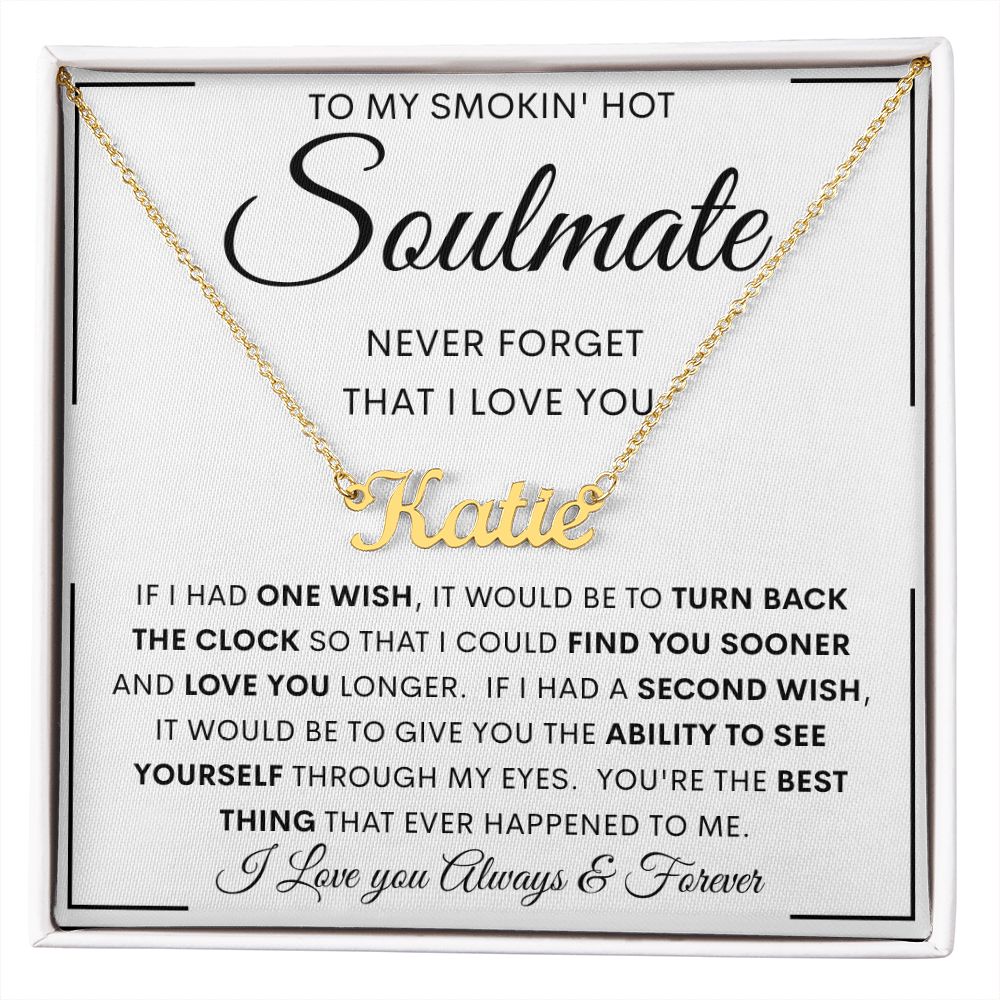 To My Hot Smokin' Soulmate Personalized Name Necklace | Anniversary gift, Gift from husband, Wife birthday gift, Wife anniversary, Gift for wife