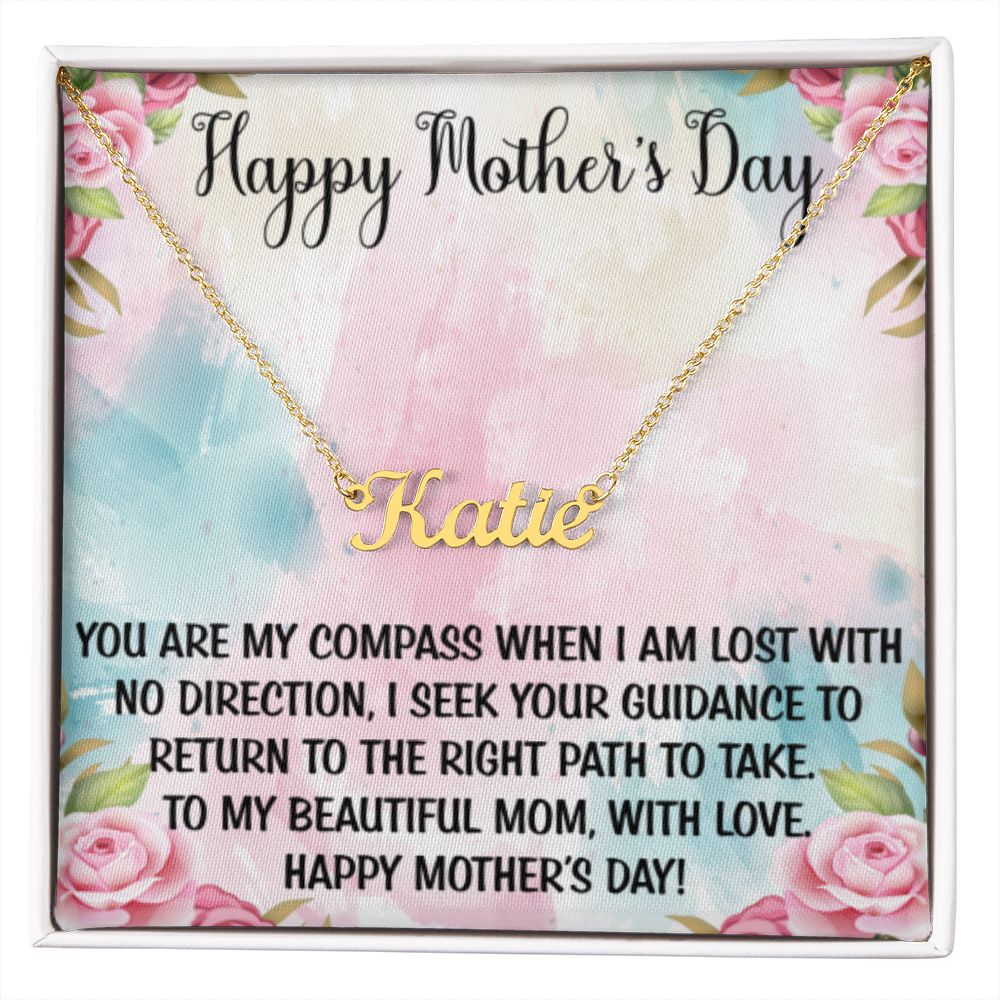 Happy Mother's Day | Personalized Name Necklace | Mothers Day Gifts, Gift From Daughter, Necklace For Mom, Gift from Son