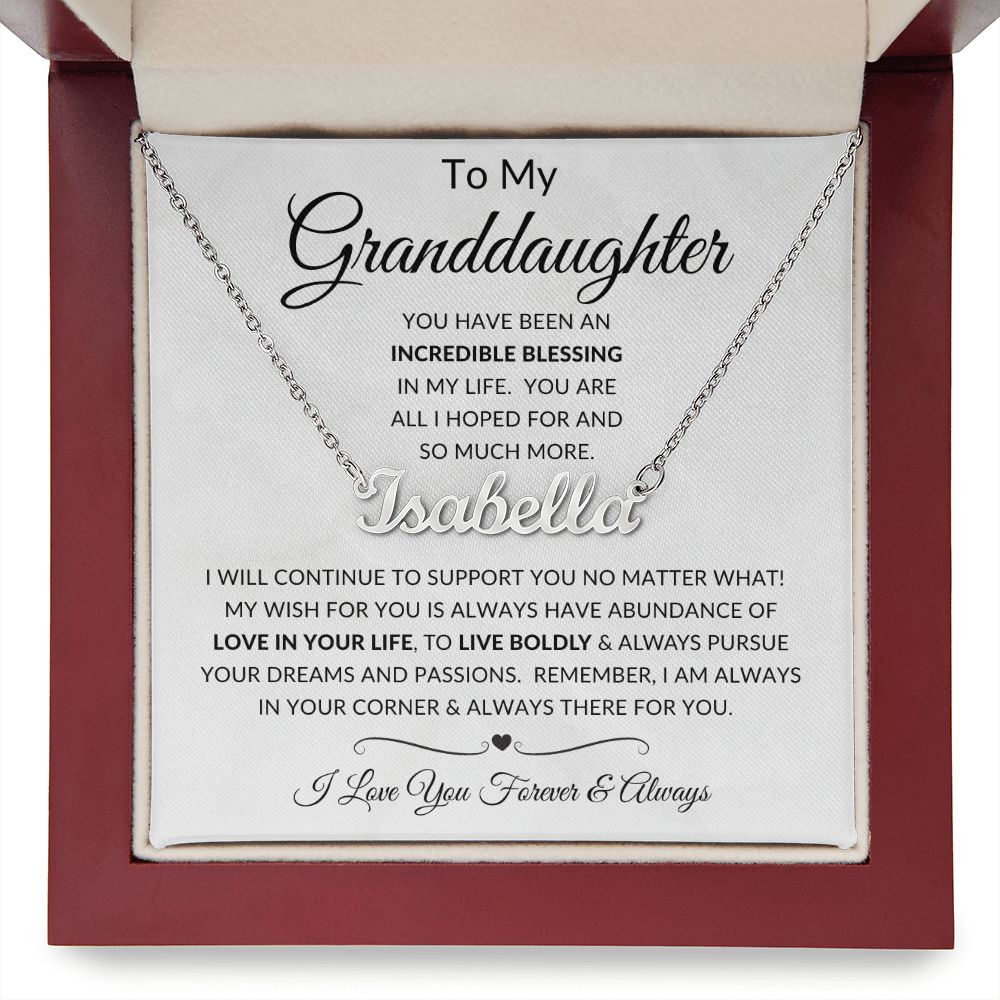 To My Granddaughter | Custom Name Necklace | Birthday gift, Gift from grandma, Gift from grandpa, graduation gift