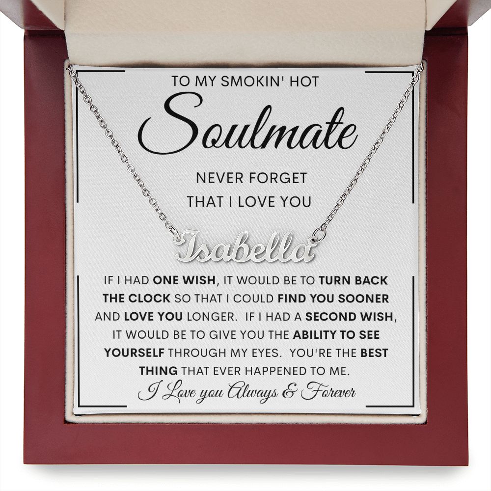 To My Hot Smokin' Soulmate Personalized Name Necklace | Anniversary gift, Gift from husband, Wife birthday gift, Wife anniversary, Gift for wife