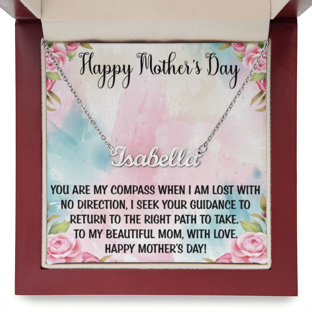 Happy Mother's Day | Personalized Name Necklace | Mothers Day Gifts, Gift From Daughter, Necklace For Mom, Gift from Son