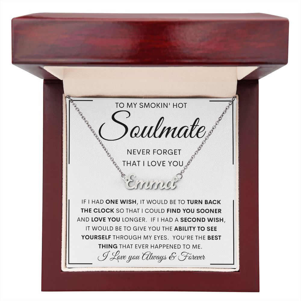 To My Hot Smokin' Soulmate Personalized Name Necklace | Anniversary gift, Gift from husband, Wife birthday gift, Wife anniversary, Gift for wife