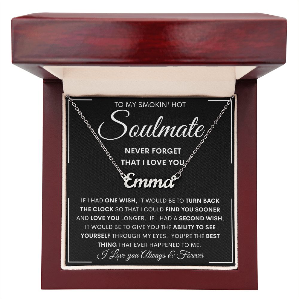 To My Hot Smokin' Soulmate Personalized Name Necklace | Anniversary gift, Gift from husband, Wife birthday gift, Wife anniversary, Gift for wife