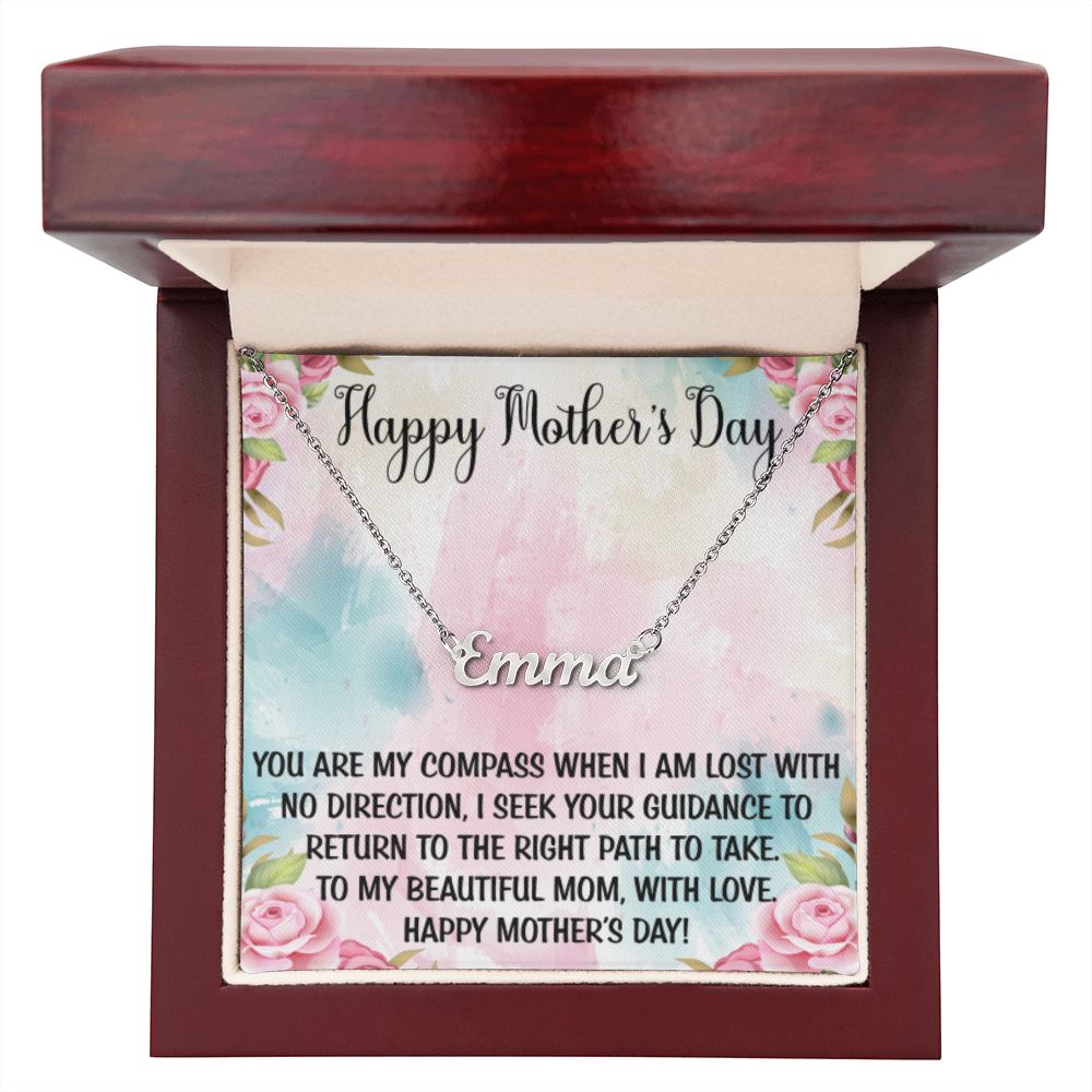 Happy Mother's Day | Personalized Name Necklace | Mothers Day Gifts, Gift From Daughter, Necklace For Mom, Gift from Son