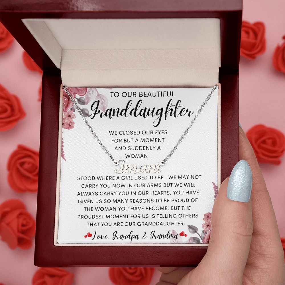 To Our Beautiful Granddaughter | Personalized Name Necklace | To my granddaughter, Birthday gift, Gift from grandma, Gift from grandpa
