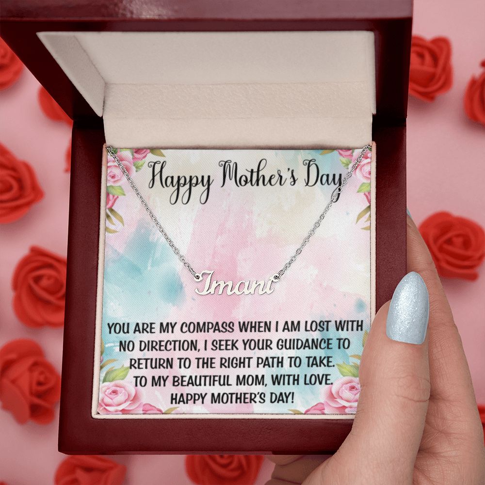 Happy Mother's Day | Personalized Name Necklace | Mothers Day Gifts, Gift From Daughter, Necklace For Mom, Gift from Son