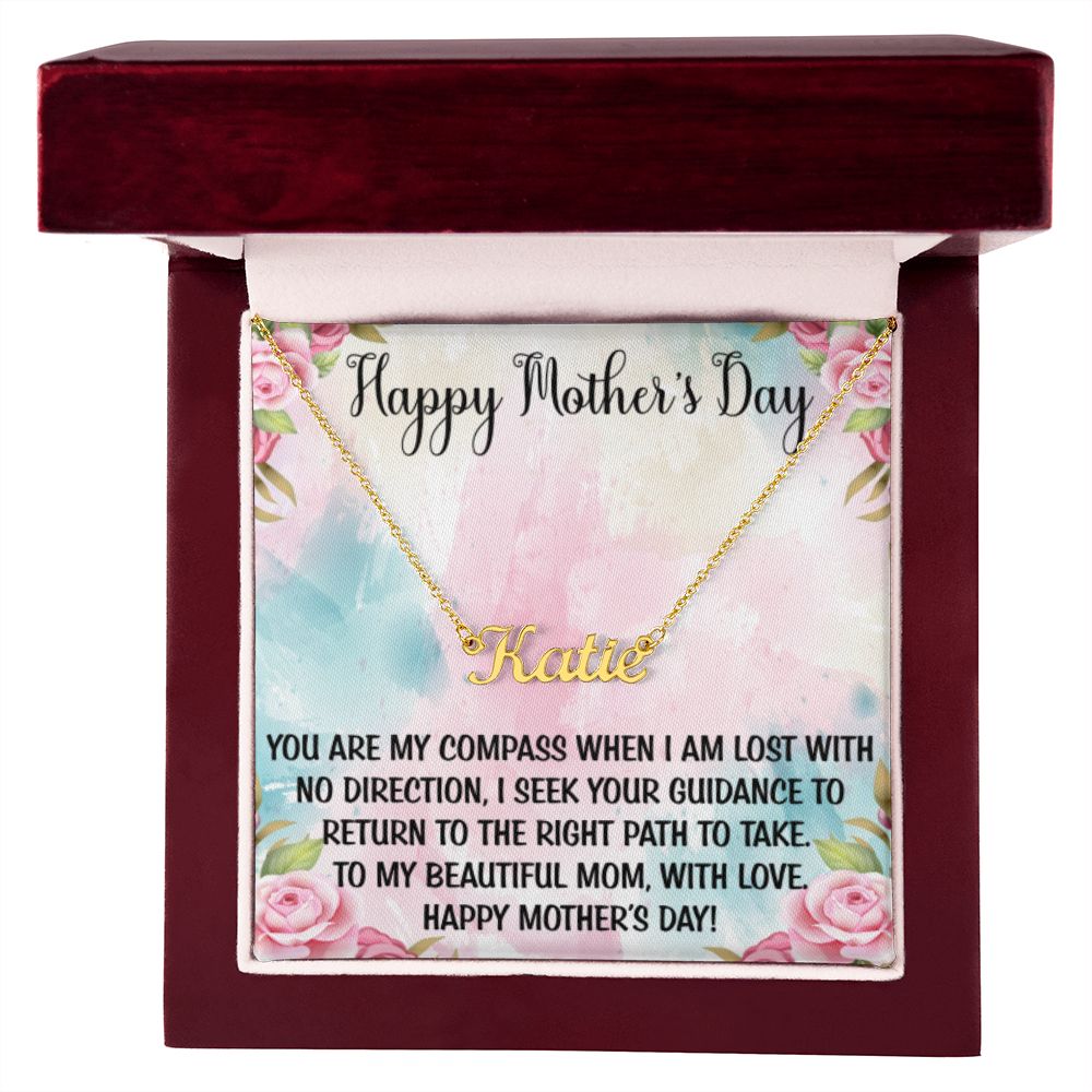 Happy Mother's Day | Personalized Name Necklace | Mothers Day Gifts, Gift From Daughter, Necklace For Mom, Gift from Son