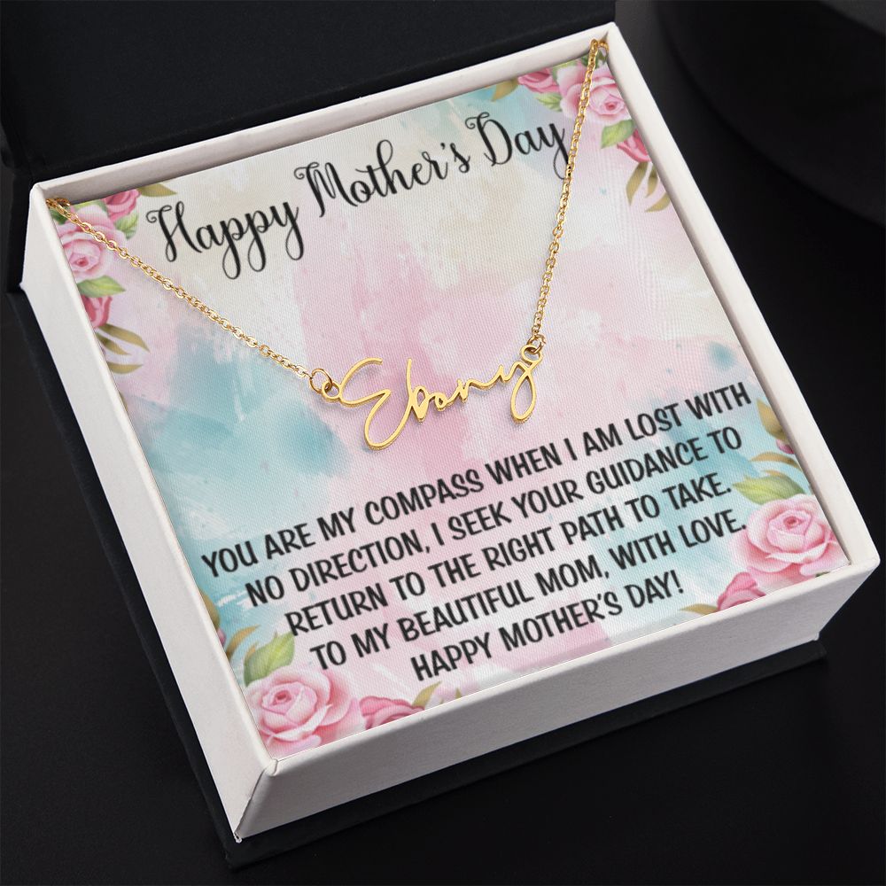 Happy Mother's Day | Signature Style Name Necklace | Mothers Day Gifts, Gift From Daughter, Necklace For Mom, Gift from Son