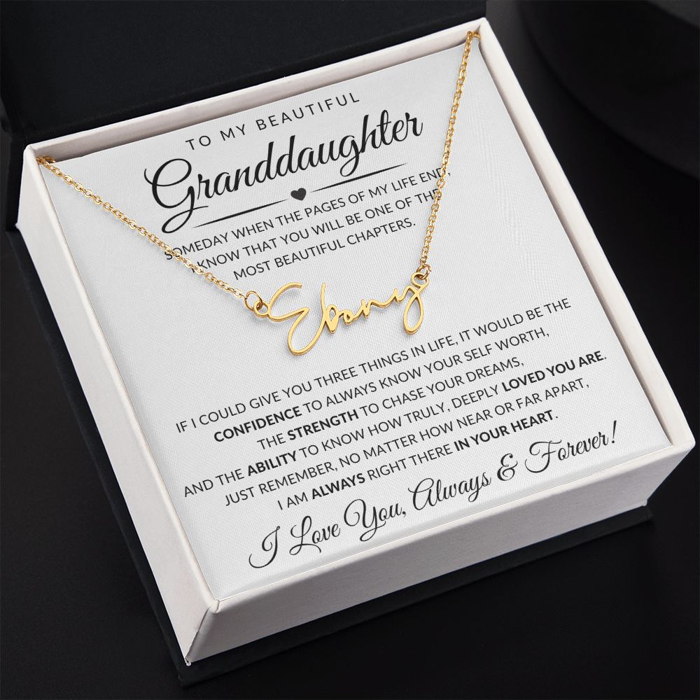 To My Beautiful Granddaughter | Signature Style Name Necklace