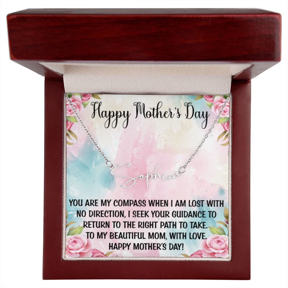 Happy Mother's Day | Signature Style Name Necklace | Mothers Day Gifts, Gift From Daughter, Necklace For Mom, Gift from Son