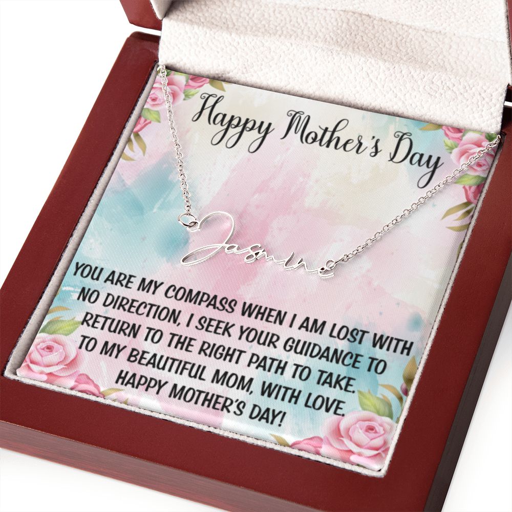 Happy Mother's Day | Signature Style Name Necklace | Mothers Day Gifts, Gift From Daughter, Necklace For Mom, Gift from Son