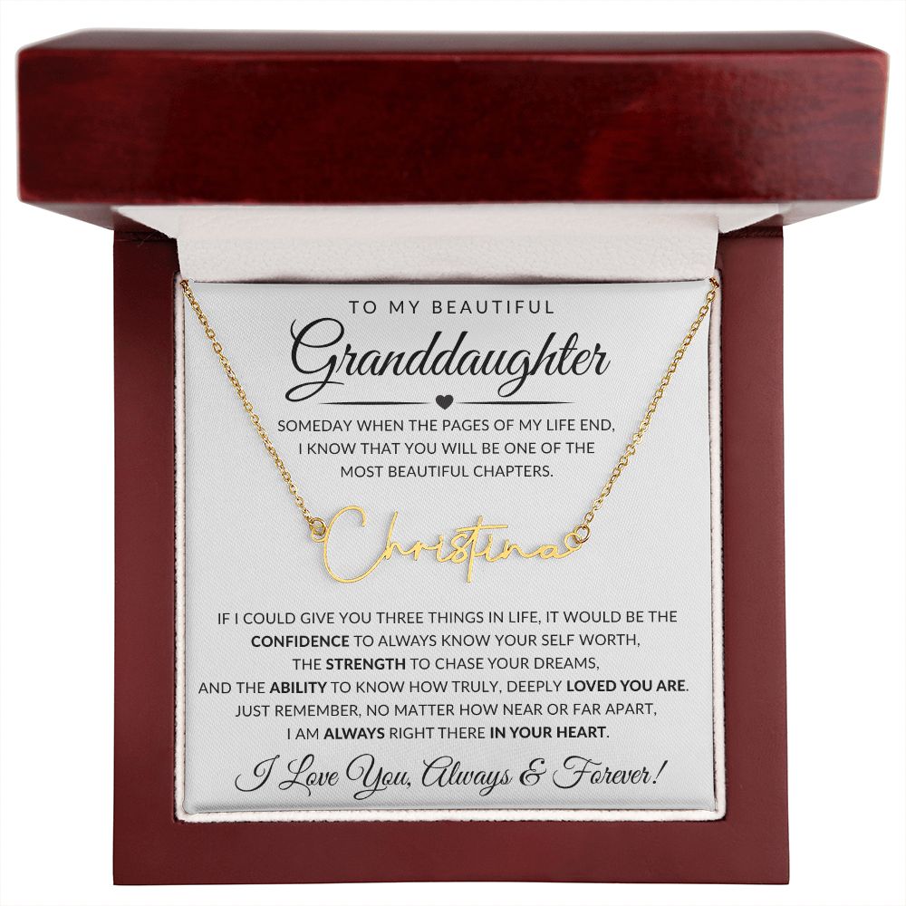 To My Beautiful Granddaughter | Signature Style Name Necklace