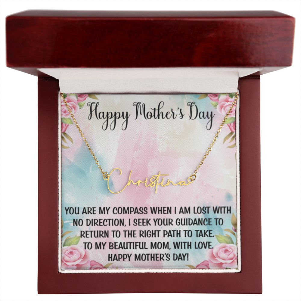 Happy Mother's Day | Signature Style Name Necklace | Mothers Day Gifts, Gift From Daughter, Necklace For Mom, Gift from Son