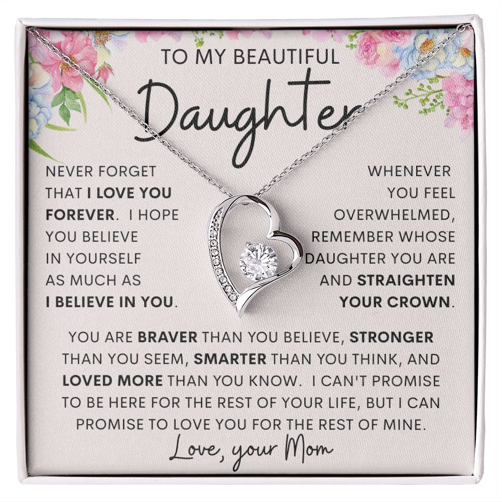 TO MY BEAUTIFUL DAUGHTER from Mom | Daughter Necklace, Birthday Gift, Mother Daughter Gift, Gifts For Daughter, Gift From Mom