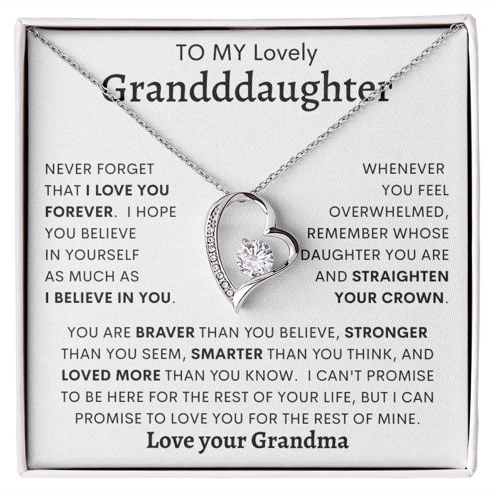 TO MY LOVELY GRANDDAUGHTER | Forever Love Necklace | Granddaughter Gift, To My Granddaughter, Gift From Grandma