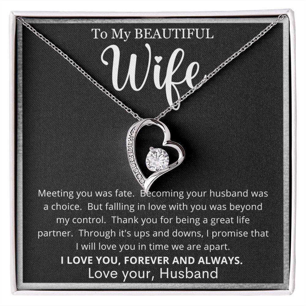 To My Beautiful Wife | Forever Love Necklace