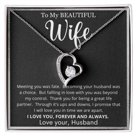 To My Beautiful Wife | Forever Love Necklace