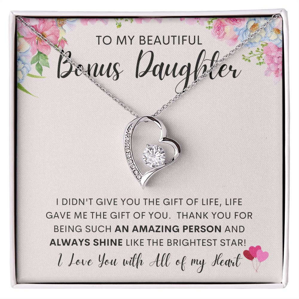 TO MY BEAUTIFUL BONUS DAUGHTER | Gift For Daughter, Birthday Gift, Daughter Necklace, Gift For Her