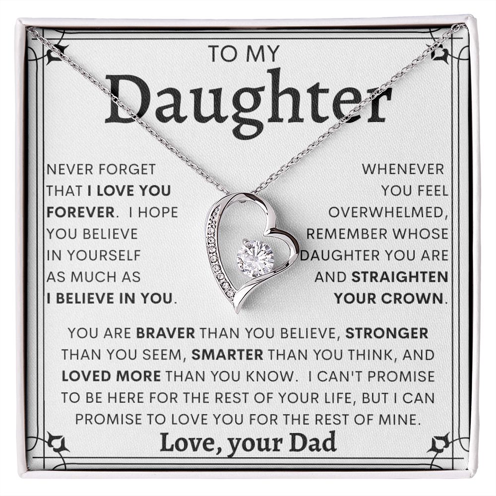 TO MY DAUGHTER FROM DAD | Forever Love Necklace | Daughter Birthday, Gift From Dad, Dad To Daughter Gift, Daughter Father Gift