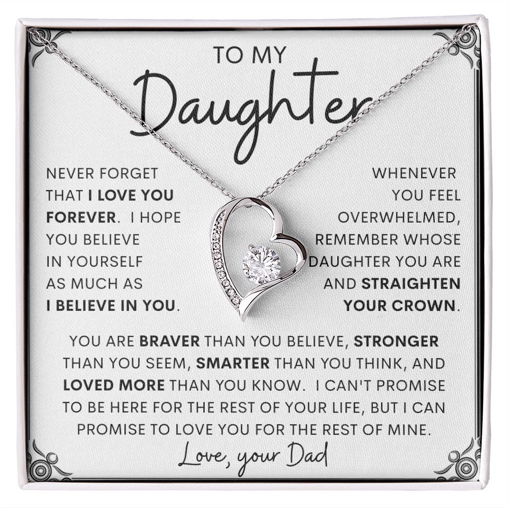 TO MY DAUGHTER FROM DAD | Forever Love Necklace | Daughter Birthday, Gift From Dad, Dad To Daughter Gift, Daughter Father Gift