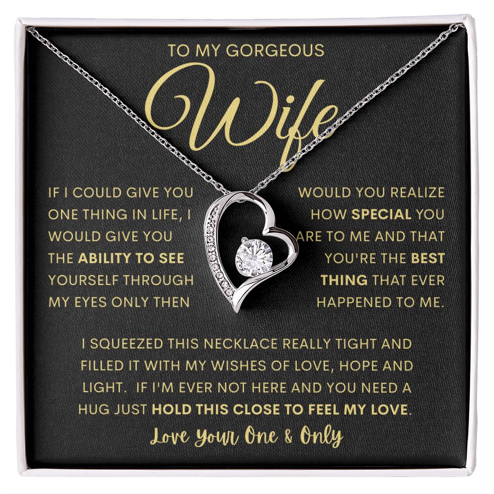 TO MY GORGEOUS WIFE | Forever Love Necklace | Anniversary gift Gift from husband Wife birthday gift Wife anniversary Gift for wife