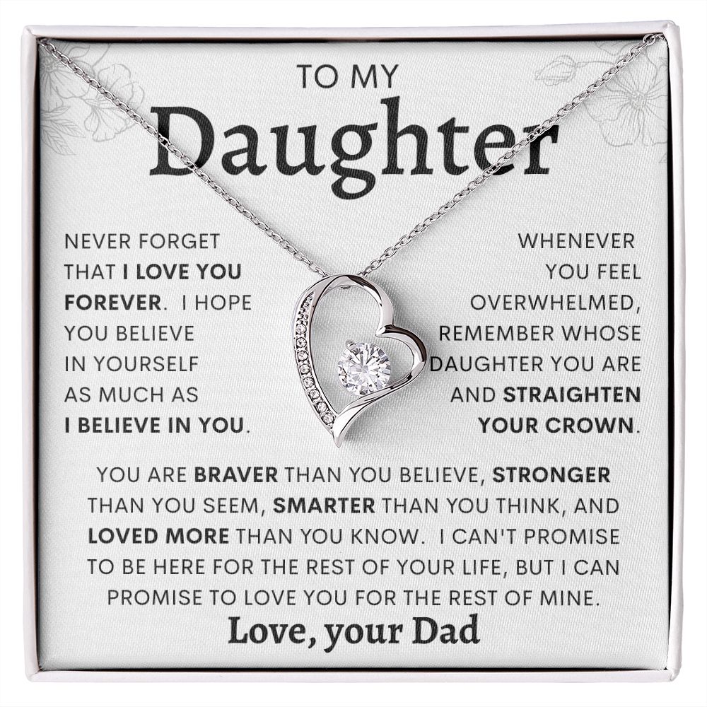 TO MY DAUGHTER FROM DAD | Forever Love Necklace | Daughter Necklace, Birthday Gift, Dad Daughter Gift, Daughter Birthday, Gift From Dad, Daughter Father Gift