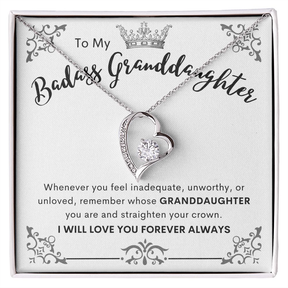 To My Badass Granddaughter | Forever Love Necklace | Remember whose Granddaughter you are