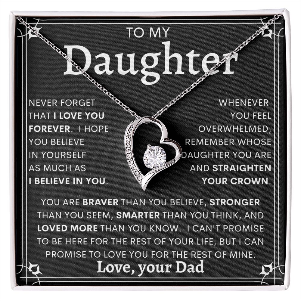 TO MY DAUGHTER FROM DAD | Forever Love Necklace | Daughter Birthday, Gift From Dad, Dad To Daughter Gift, Daughter Father Gift