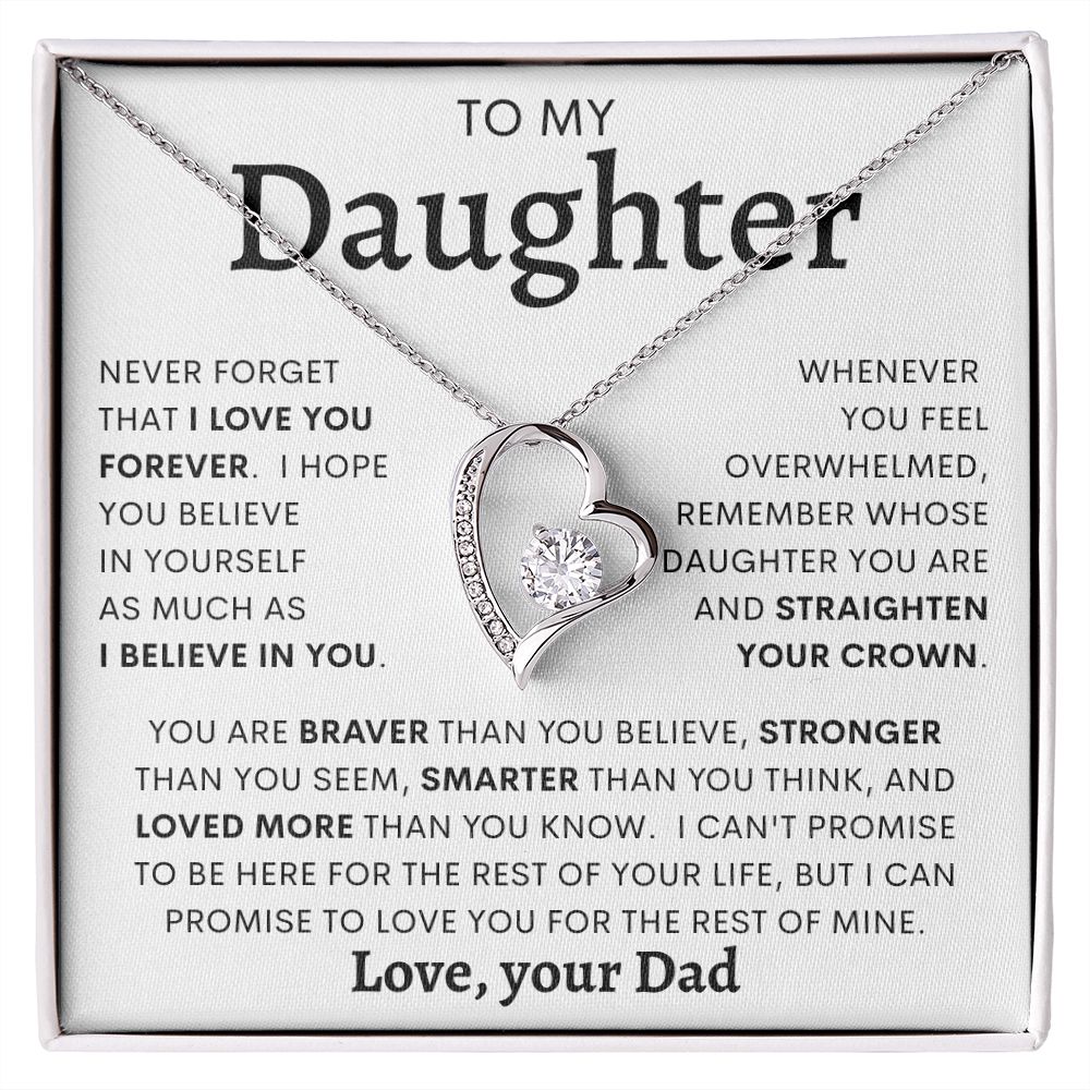 TO MY DAUGHTER FROM DAD | Forever Love Necklace | Daughter Birthday, Gift For Daughter, Gift From Dad, Dad To Daughter, Gift  Daughter Necklace, Father Daughter Gift
