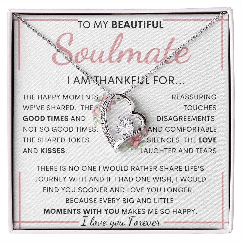TO MY BEAUTIFUL SOULMATE | Gift for soulmate, Anniversary necklace, Gift for Wife, Birthday gift