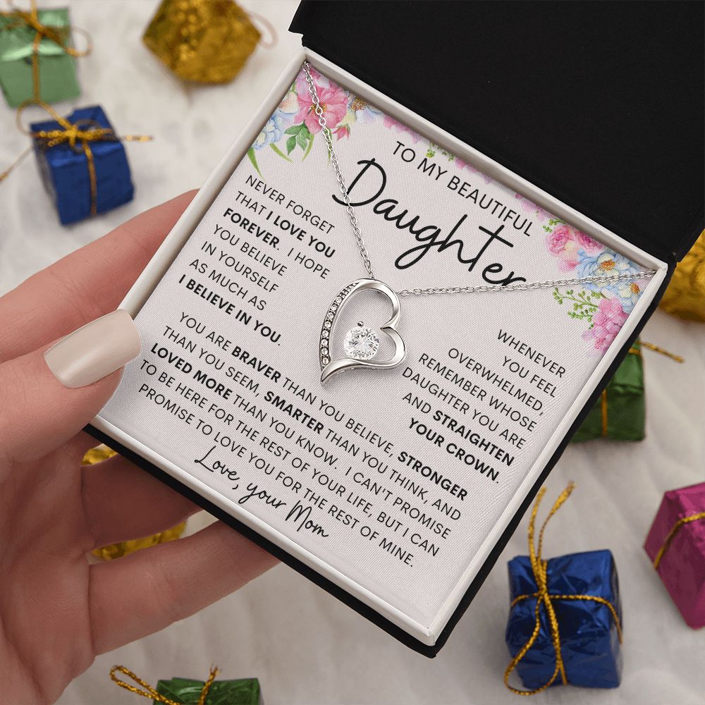 TO MY BEAUTIFUL DAUGHTER from Mom | Daughter Necklace, Birthday Gift, Mother Daughter Gift, Gifts For Daughter, Gift From Mom