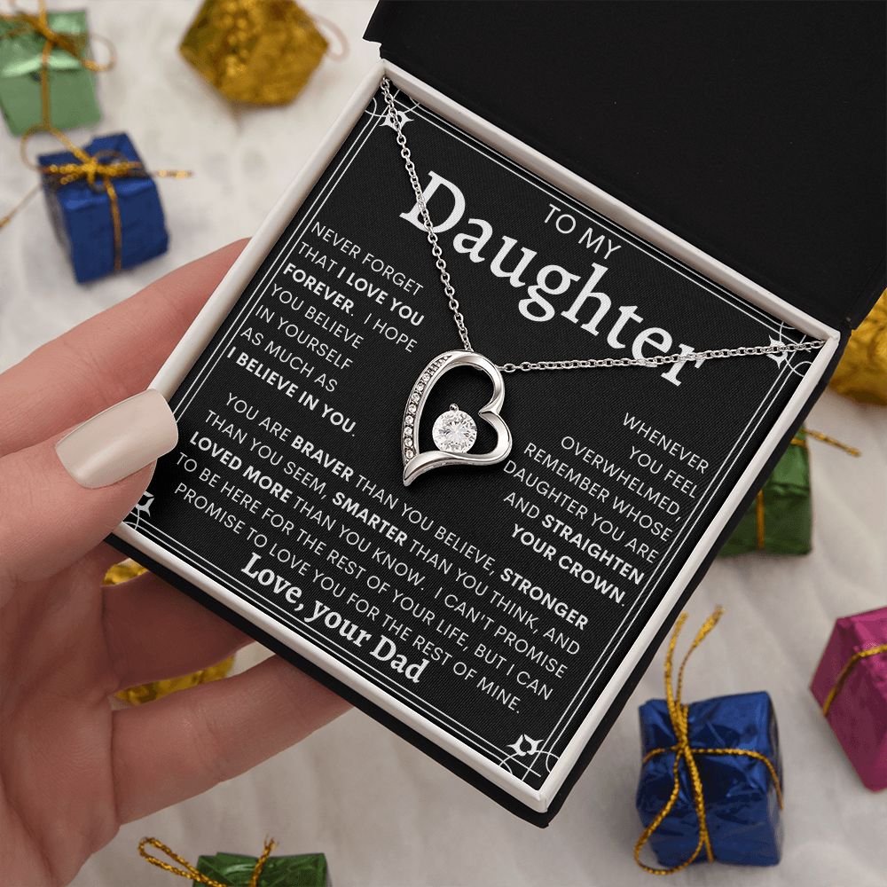 TO MY DAUGHTER FROM DAD | Forever Love Necklace | Daughter Birthday, Gift From Dad, Dad To Daughter Gift, Daughter Father Gift