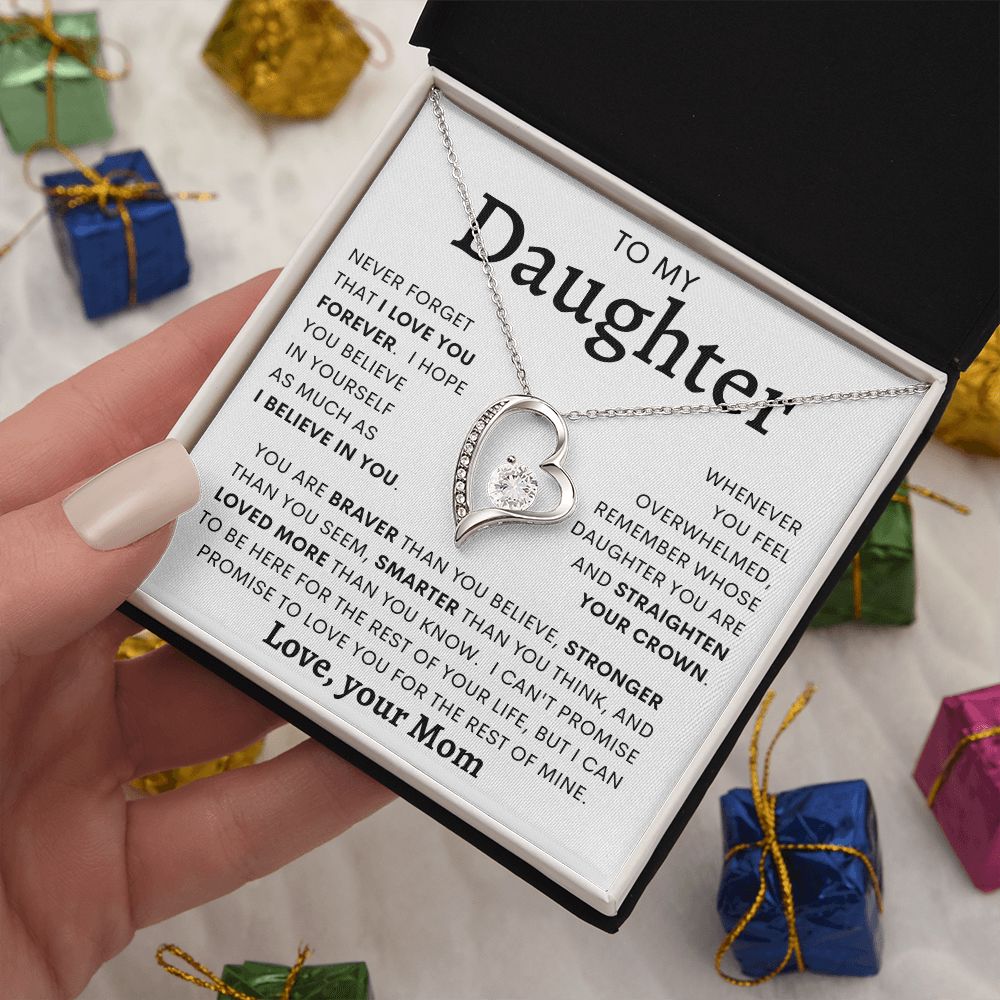 TO MY DAUGHTER FROM MOM | Forever Love Necklace | Daughter Necklace, Birthday Gift, Mother Daughter Gift, Gifts For Daughter, Gift From Mom,