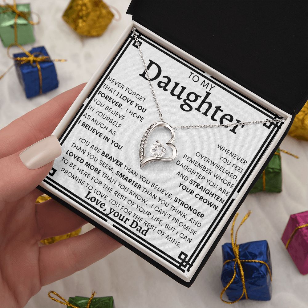 TO MY DAUGHTER FROM DAD | Forever Love Necklace | Daughter Birthday, Gift From Dad, Dad To Daughter Gift, Daughter Father Gift