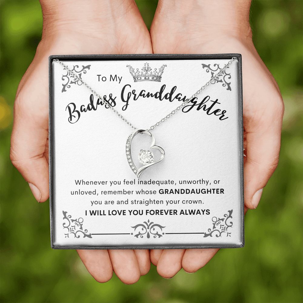 To My Badass Granddaughter | Forever Love Necklace | Remember whose Granddaughter you are