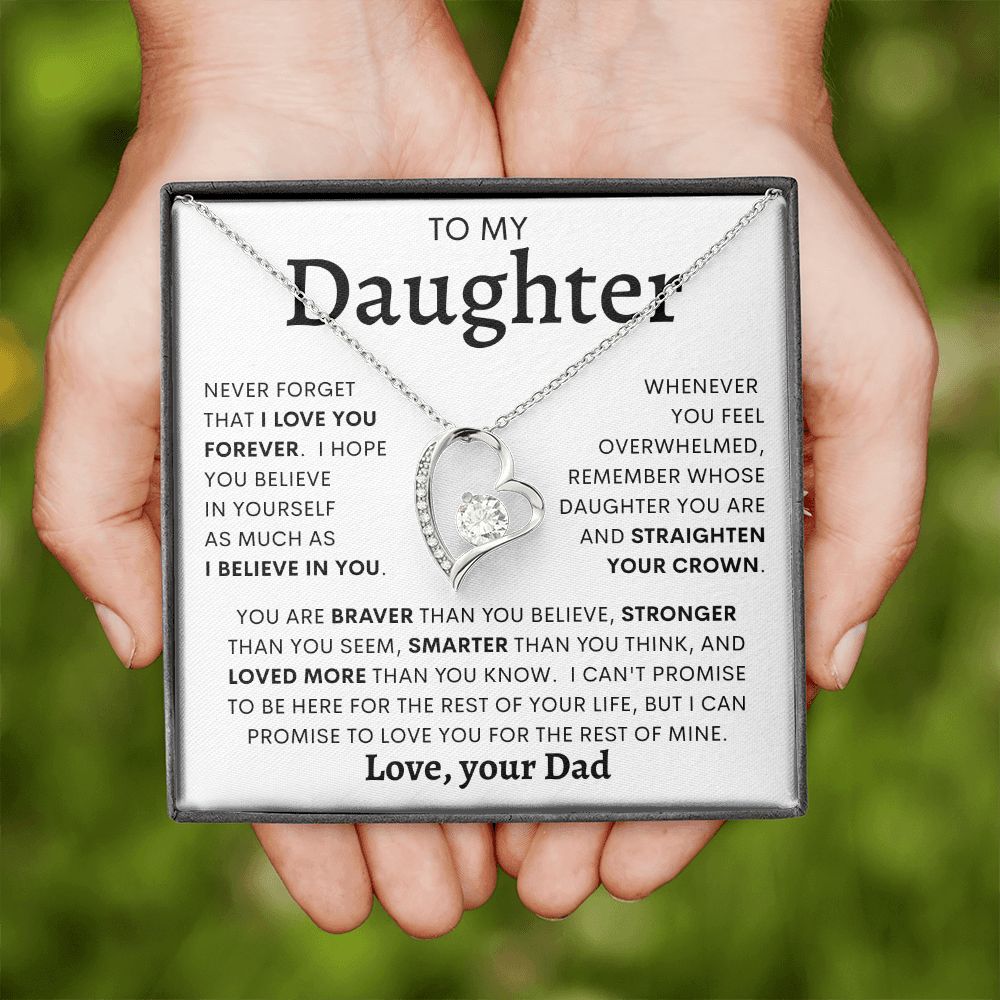 TO MY DAUGHTER FROM DAD | Forever Love Necklace | Daughter Birthday, Gift For Daughter, Gift From Dad, Dad To Daughter, Gift  Daughter Necklace, Father Daughter Gift