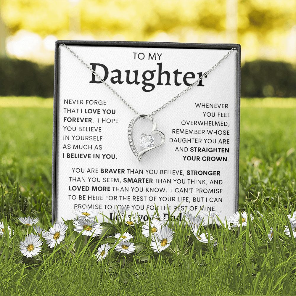 TO MY DAUGHTER FROM DAD | Forever Love Necklace | Daughter Birthday, Gift For Daughter, Gift From Dad, Dad To Daughter, Gift  Daughter Necklace, Father Daughter Gift