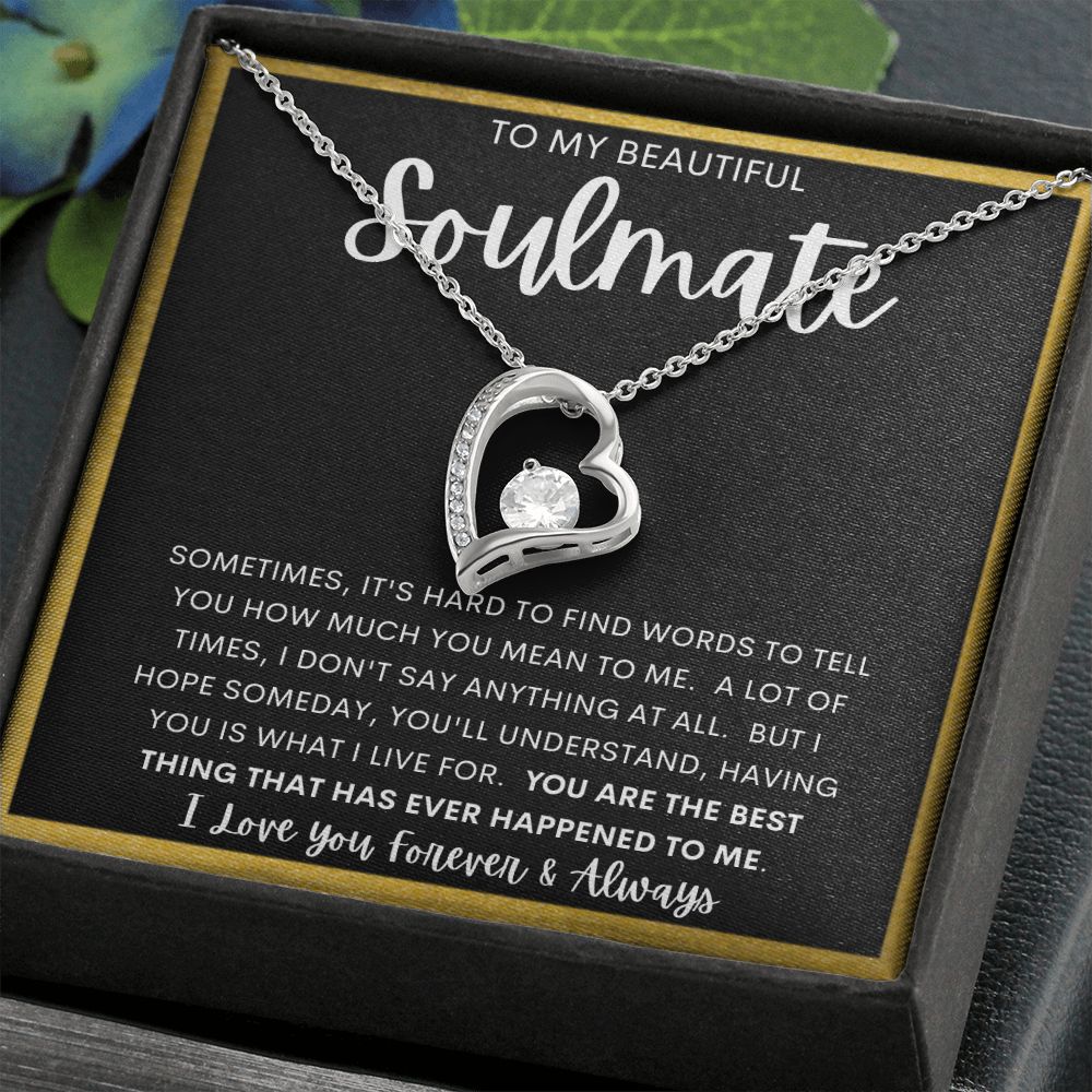TO MY BEAUTIFUL SOULMATE | Forever Love Necklace | Gift from husband, Gift for soulmate, Anniversary necklace, Gift for Wife, Birthday gift