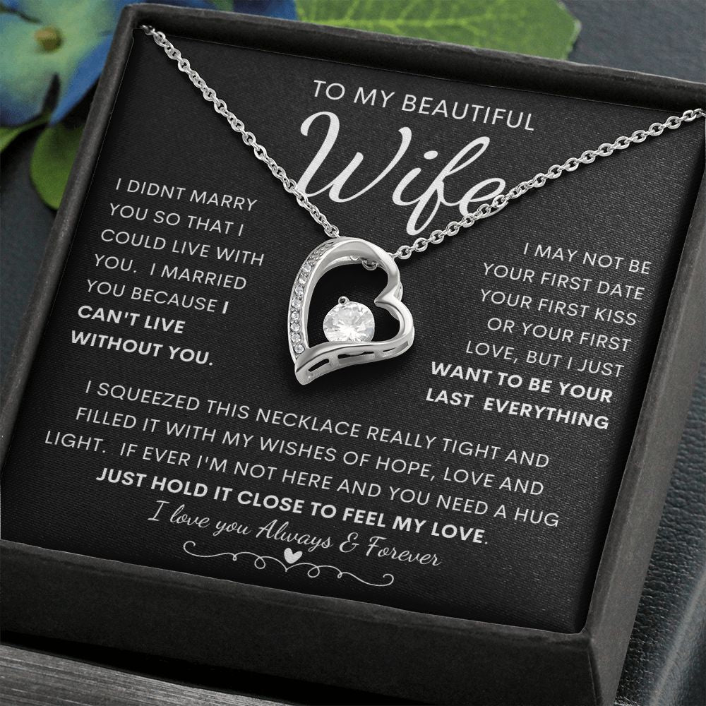 TO MY BEAUTIFUL WIFE | Forever Love Necklace | Anniversary gift, Gift from husband, Wife birthday gift, Wife anniversary, Gift for wife, Wife necklace
