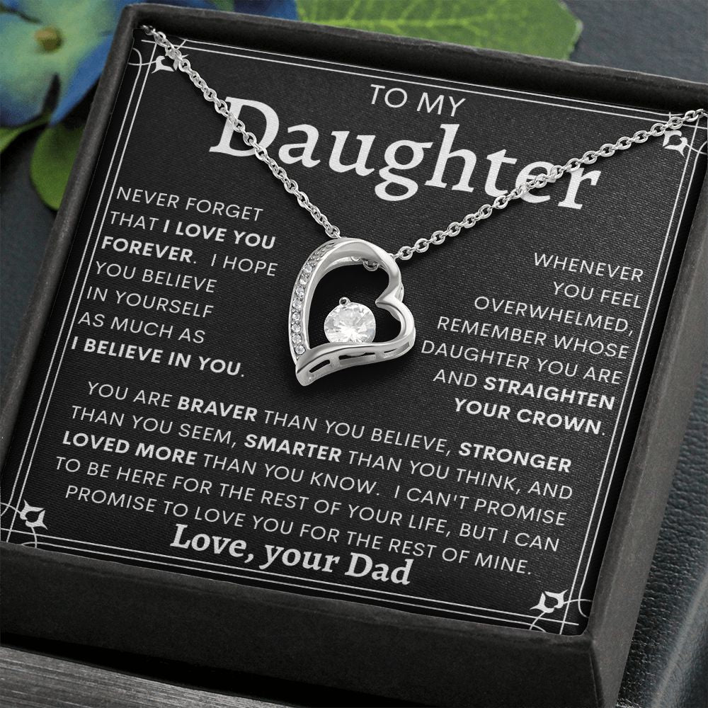 TO MY DAUGHTER FROM DAD | Forever Love Necklace | Daughter Birthday, Gift From Dad, Dad To Daughter Gift, Daughter Father Gift