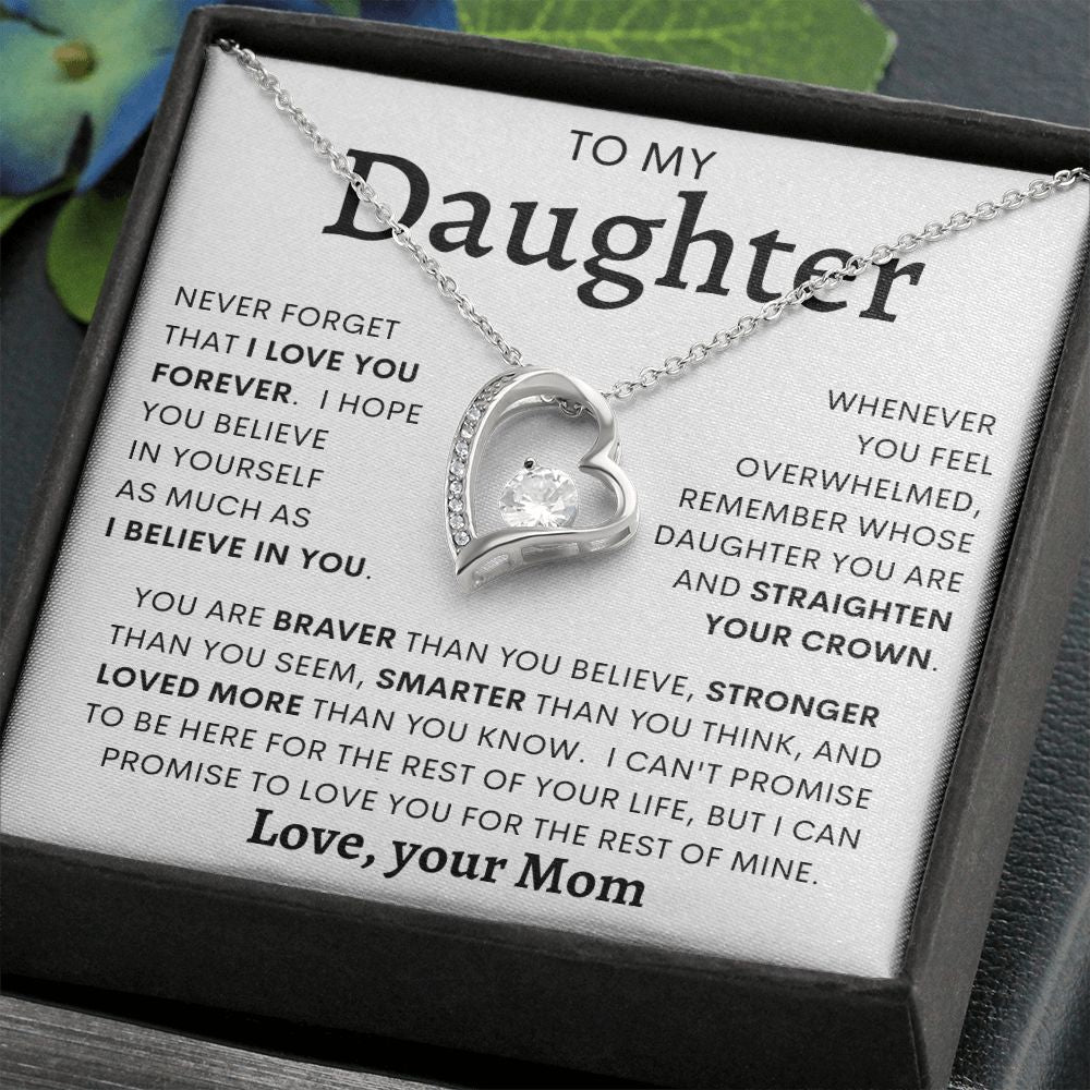 TO MY DAUGHTER FROM MOM | Forever Love Necklace | Daughter Necklace, Birthday Gift, Mother Daughter Gift, Gifts For Daughter, Gift From Mom,