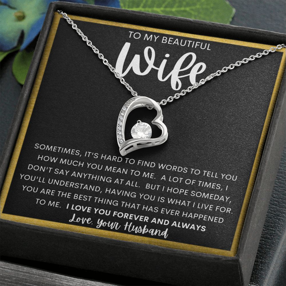 TO MY BEAUTIFUL WIFE | Forever Love Necklace | Gift for her, Husband to wife gift, Wife gift ideas ,To my wife gifts, Necklace for wife, To my wife  Wife birthday
