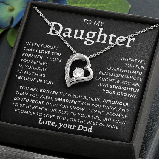 TO MY DAUGHTER FROM DAD | Forever Love Necklace | Daughter Birthday, Gift For Daughter, Gift From Dad, Dad To Daughter, Gift  Daughter Necklace, Father Daughter Gift