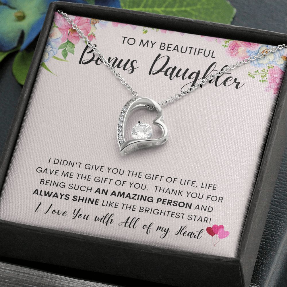 TO MY BEAUTIFUL BONUS DAUGHTER | Gift For Daughter, Birthday Gift, Daughter Necklace, Gift For Her