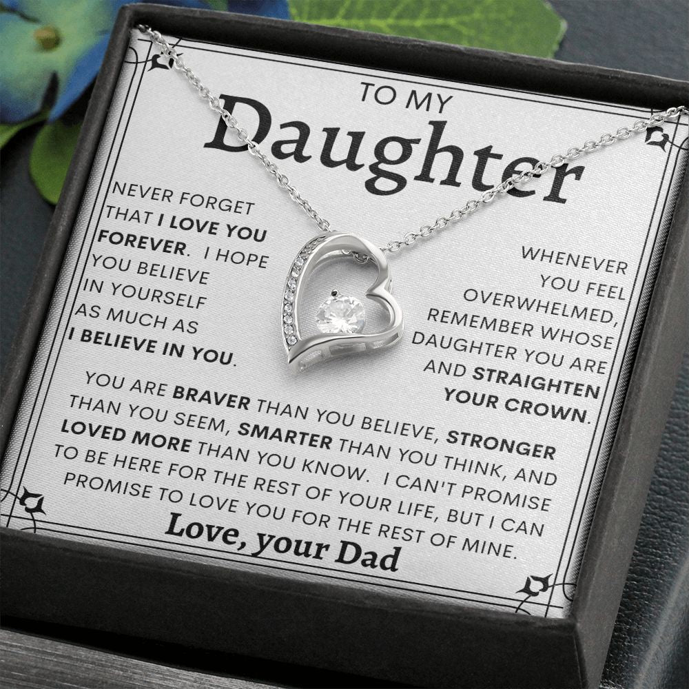 TO MY DAUGHTER FROM DAD | Forever Love Necklace | Daughter Birthday, Gift From Dad, Dad To Daughter Gift, Daughter Father Gift